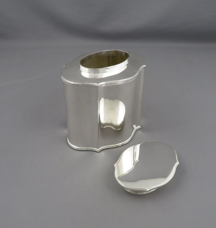 Italian Sterling Silver Tea Caddy - JH Tee Antiques