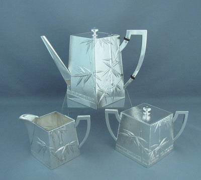 Japanese Silver Coffee Set - JH Tee Antiques