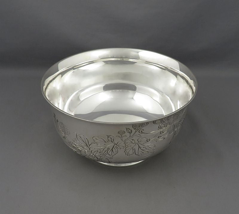 Japanese Meiji Silver Bowl - JH Tee Antiques