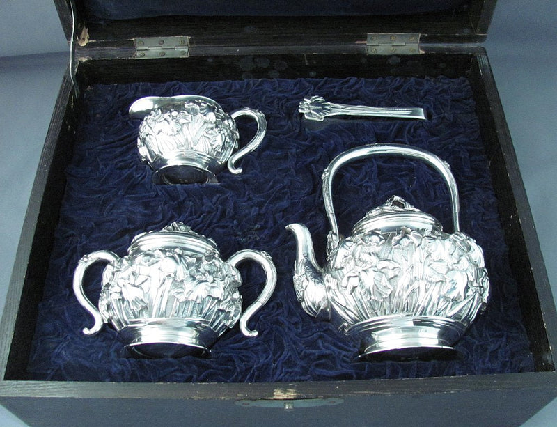 Antique Japanese Silver Tea Set - JH Tee Antiques