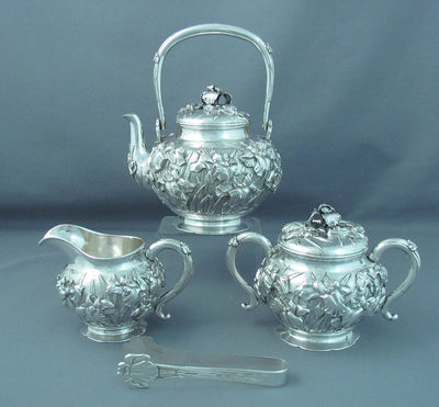 Antique Japanese Silver Tea Set - JH Tee Antiques