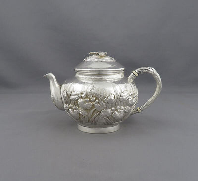 Japanese Meiji Silver Teapot - JH Tee Antiques