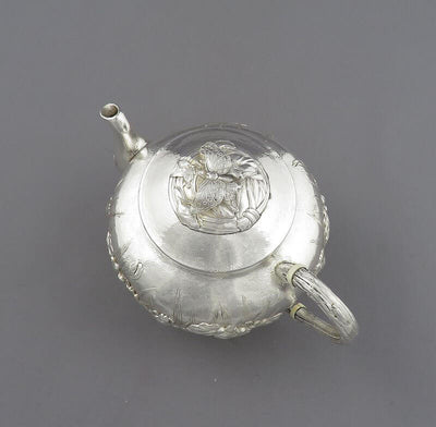 Japanese Meiji Silver Teapot - JH Tee Antiques