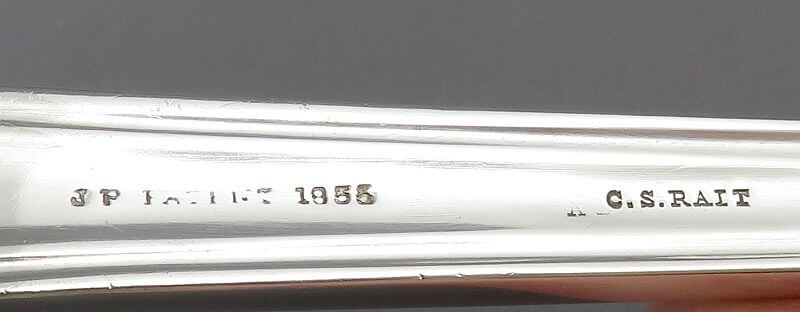 Oriental Pattern Silver Soup Ladle by John Polhamus - JH Tee Antiques
