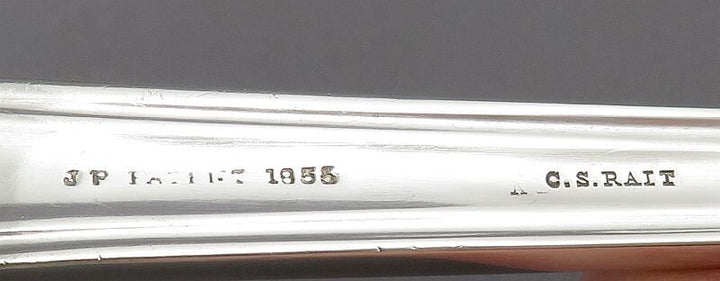 Oriental Pattern Silver Soup Ladle by John Polhamus - JH Tee Antiques