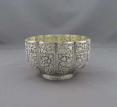 Indian Silver Bowl Kashmir - JH Tee Antiques