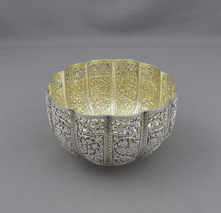 Indian Silver Bowl Kashmir - JH Tee Antiques