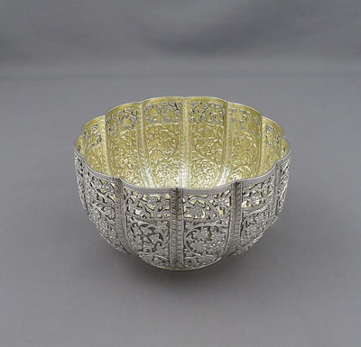 Indian Silver Bowl Kashmir - JH Tee Antiques