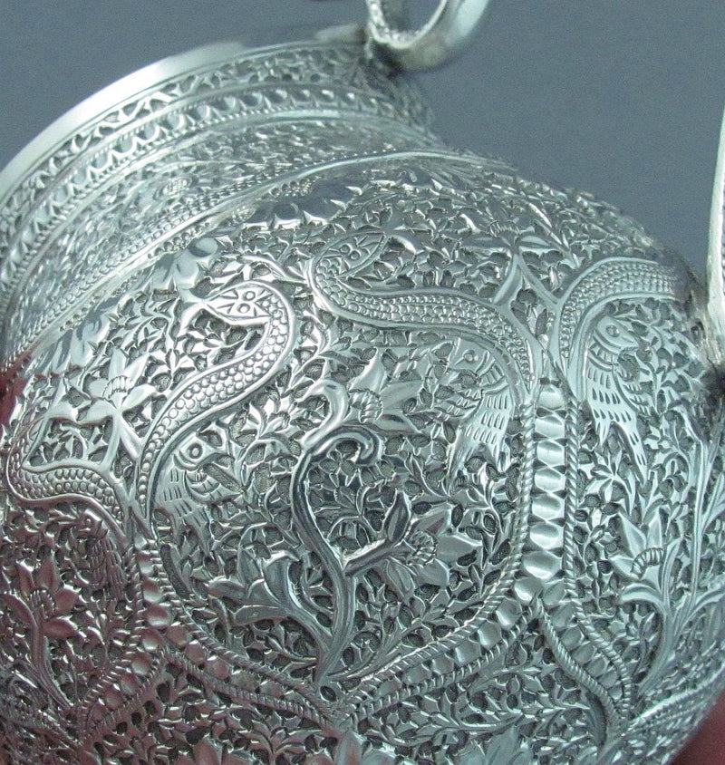 Antique Indian Silver Tea Set Kashmir - JH Tee Antiques