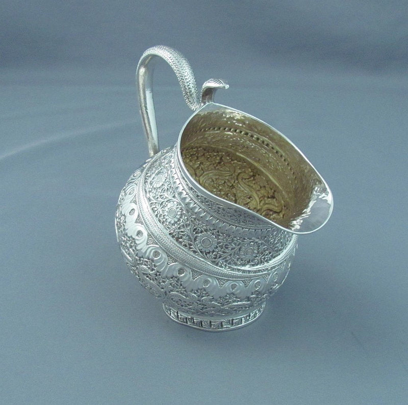 Antique Indian Silver Tea Set Kashmir - JH Tee Antiques