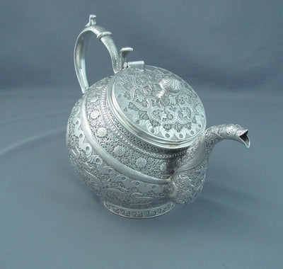 Antique Indian Silver Tea Set Kashmir - JH Tee Antiques