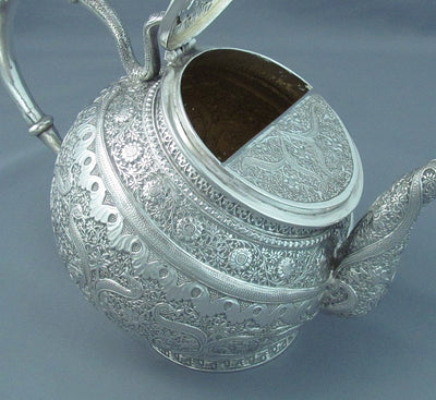 Antique Indian Silver Tea Set Kashmir - JH Tee Antiques