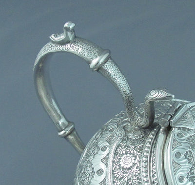 Antique Indian Silver Tea Set Kashmir - JH Tee Antiques