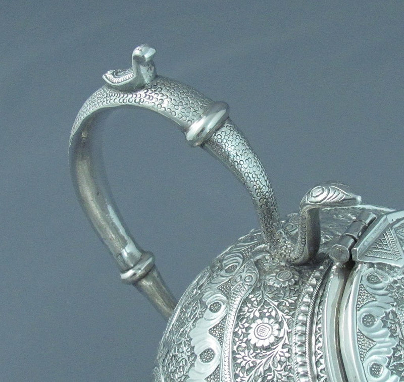 Antique Indian Silver Tea Set Kashmir - JH Tee Antiques