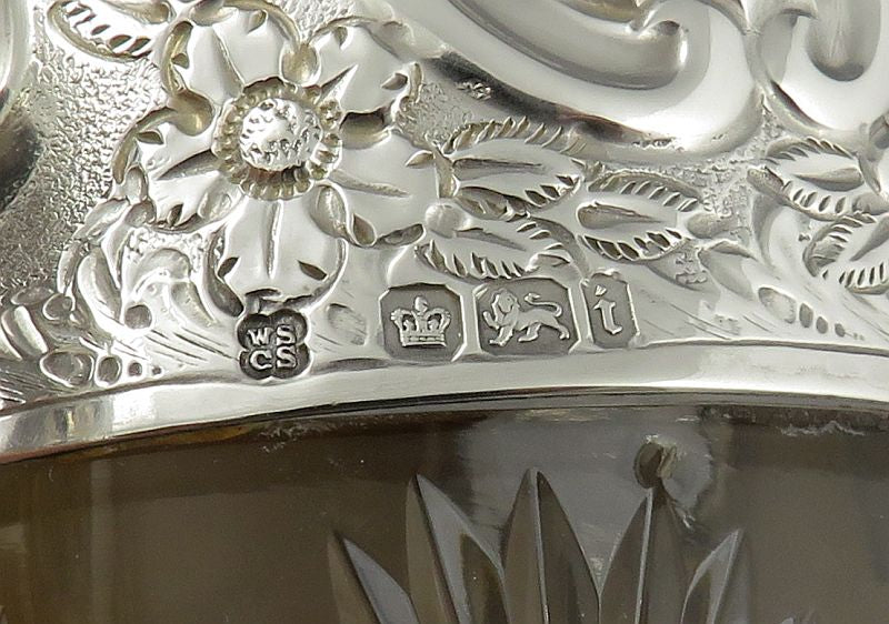 Large Edwardian Silver Claret Jug - JH Tee Antiques