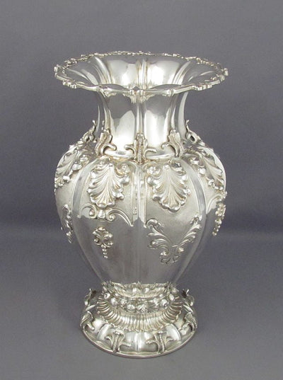 Large Italian Silver Vase - JH Tee Antiques