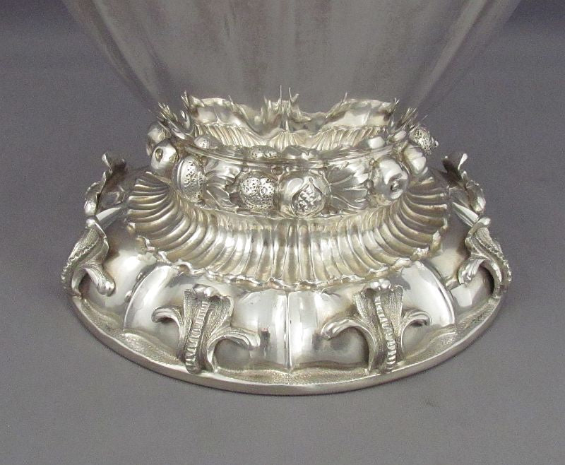 Large Italian Silver Vase - JH Tee Antiques