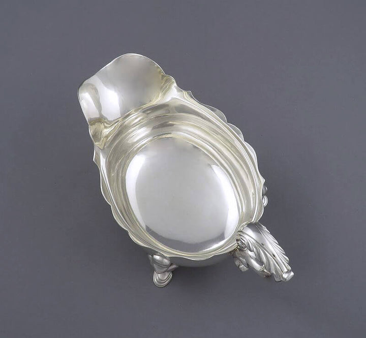 Pair of Large Sterling Silver Sauce Boats - JH Tee Antiques