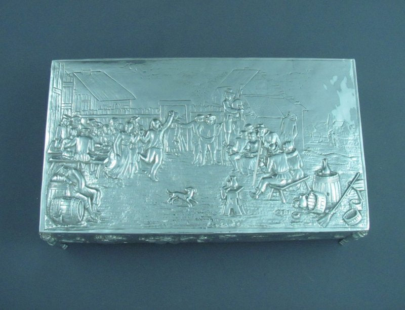 Large Sterling Silver Jewellery Box - JH Tee Antiques