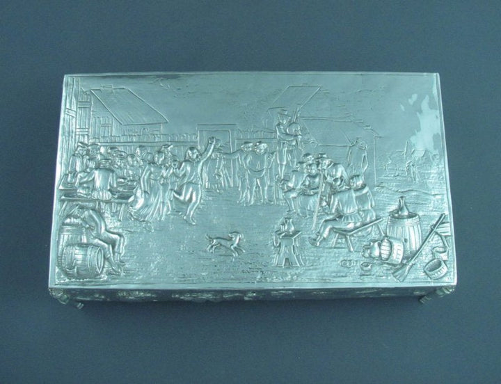 Large Sterling Silver Jewellery Box - JH Tee Antiques