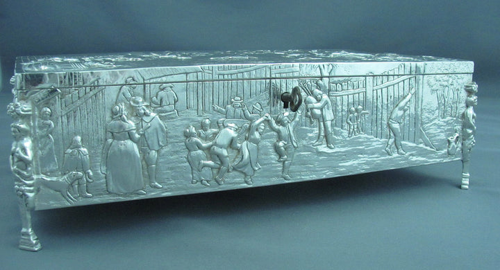 Large Sterling Silver Jewellery Box - JH Tee Antiques