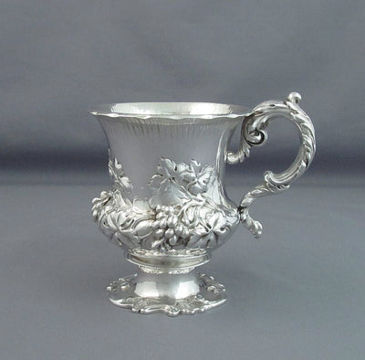 Large Victorian Sterling Silver Christening Mug - JH Tee Antiques