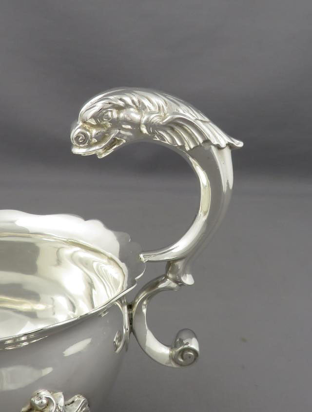 Massive Victorian Sterling Silver Sauce Boat - JH Tee Antiques