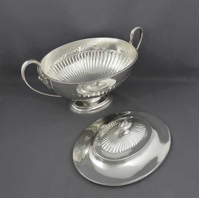 Late Victorian Sterling Silver Soup Tureen - JH Tee Antiques