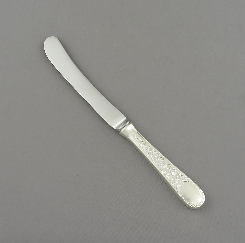 Birks London Engraved Sterling Silver Butter Spreader - JH Tee Antiques