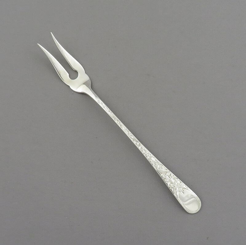 Birks London Engraved Sterling Pickle Fork - JH Tee Antiques