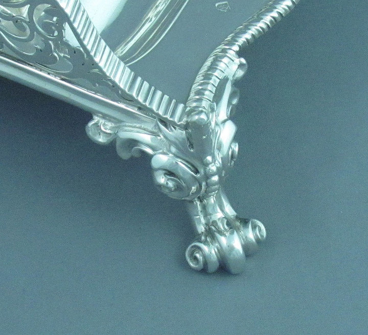 Massive Edwardian Sterling Silver Inkstand - JH Tee Antiques