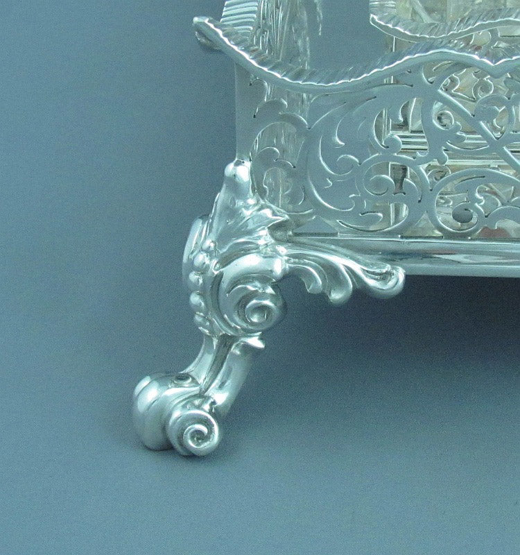 Massive Edwardian Sterling Silver Inkstand - JH Tee Antiques