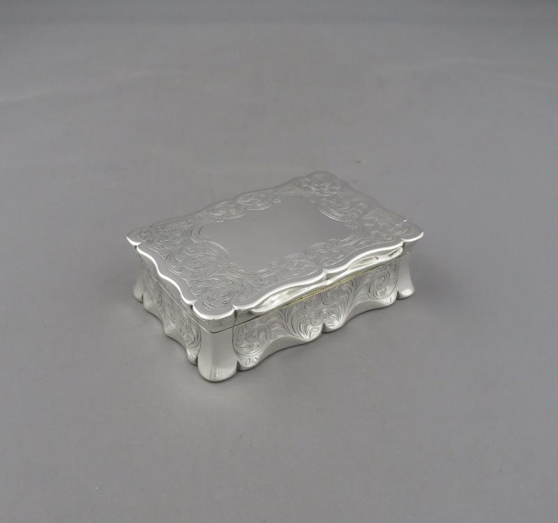 Massive Victorian Silver Table Snuff Box - JH Tee Antiques