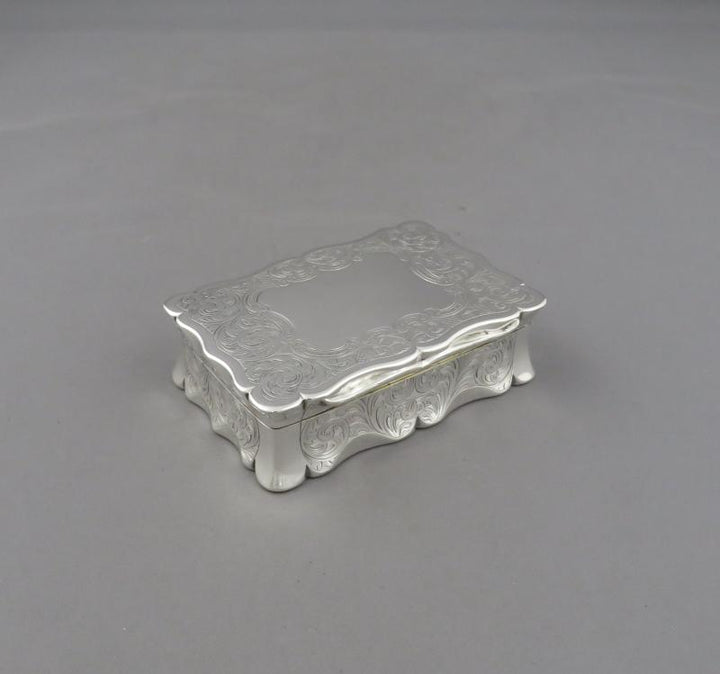 Massive Victorian Silver Table Snuff Box - JH Tee Antiques
