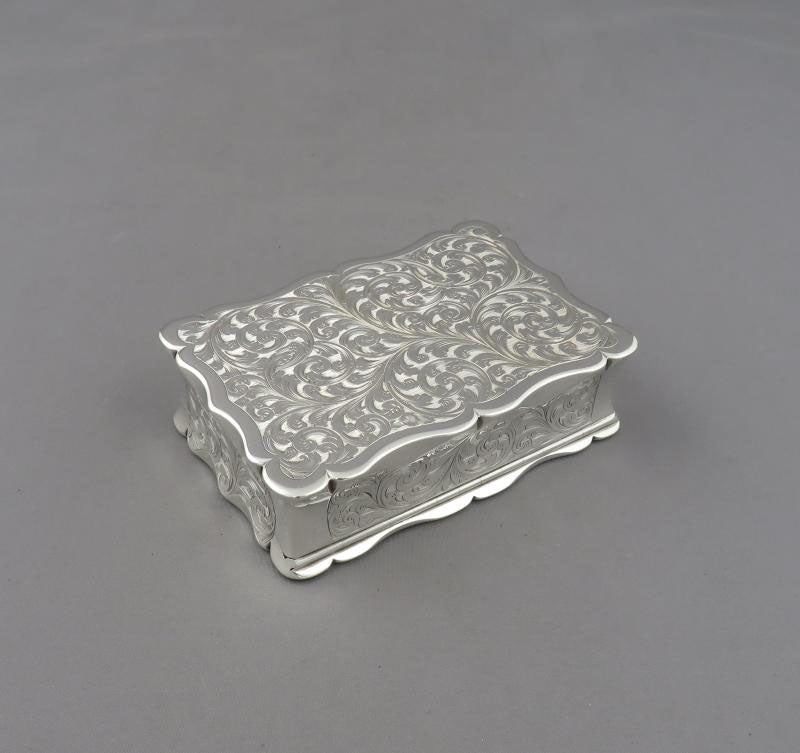 Massive Victorian Silver Table Snuff Box - JH Tee Antiques