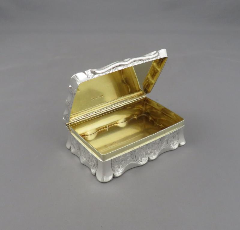 Massive Victorian Silver Table Snuff Box - JH Tee Antiques