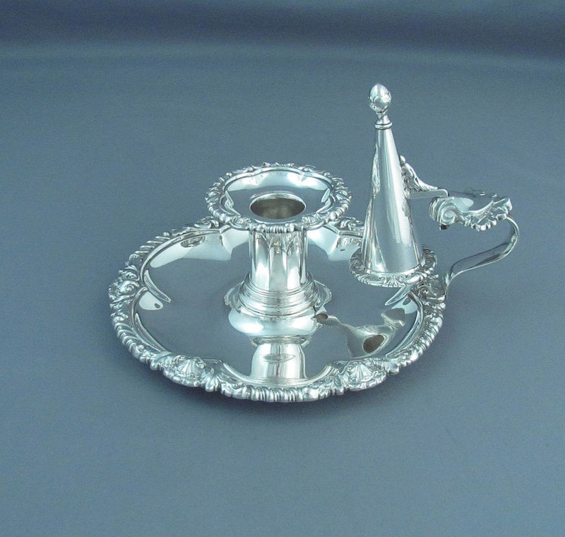 Matthew Boulton Sterling Silver Chamberstick - JH Tee Antiques