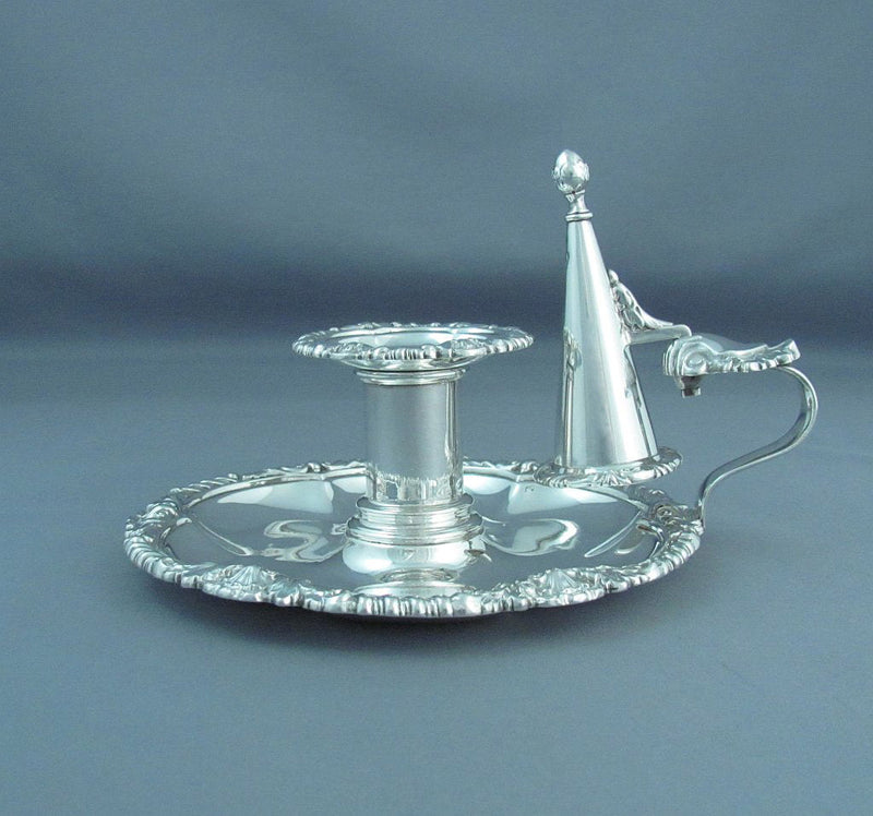 Matthew Boulton Sterling Silver Chamberstick - JH Tee Antiques