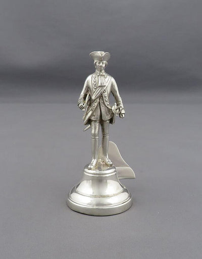 English Sterling Silver Military Soldier Menu Holders - JH Tee Antiques