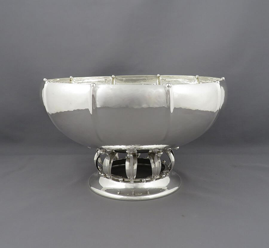 Modernist Sterling Silver Centerpiece Bowl - JH Tee Antiques