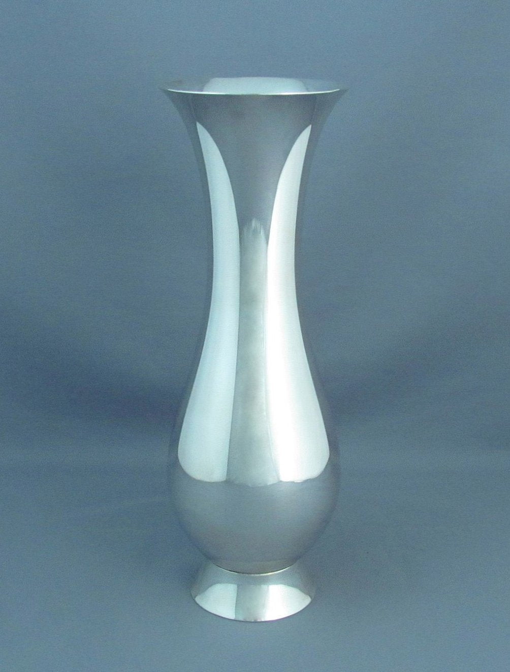 Pair of Modernist Sterling Silver Vases - JH Tee Antiques