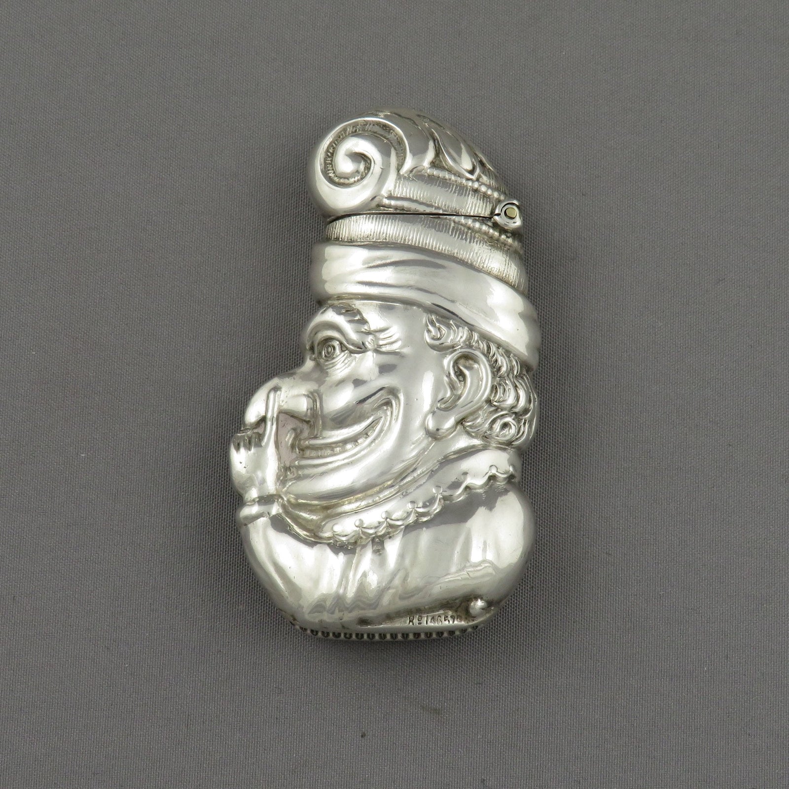 Victorian Silver Mr Punch Vesta Case - JH Tee Antiques