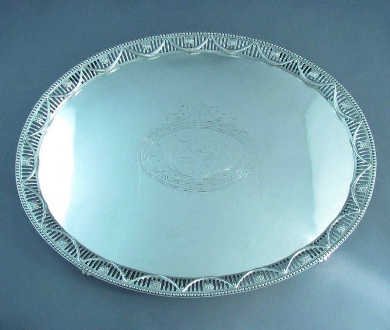 George III Sterling Silver Salver - JH Tee Antiques