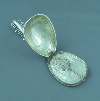 Mandolin Form Silver Novelty Potpourri Box - JH Tee Antiques