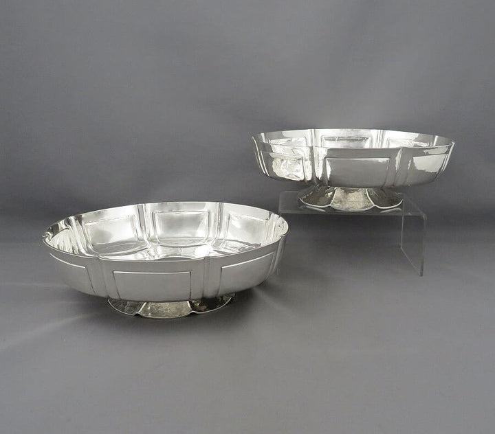 Pair of George V Silver Footed Bowls - JH Tee Antiques