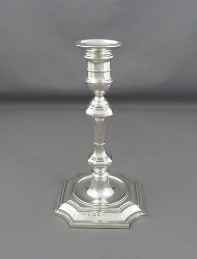 Pair of English Sterling Silver Candlesticks - JH Tee Antiques