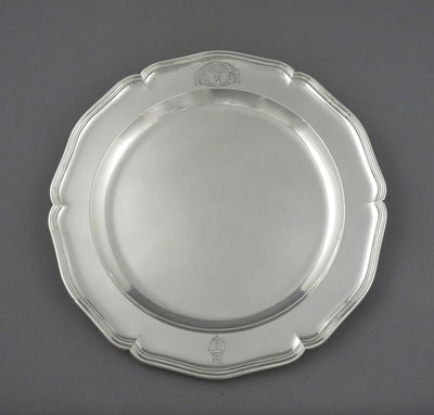 Pair of George III Sterling Silver Dinner Plates - JH Tee Antiques