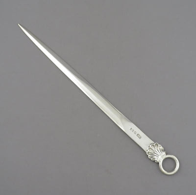 English Silver Meat Skewer Paper Knife - JH Tee Antiques