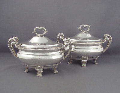 Paul Storr Silver Sauce Tureens - JH Tee Antiques