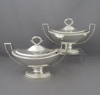 Set of Six Paul Storr Silver Sauce Tureens - JH Tee Antiques